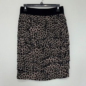 Leopard Ruffled Pencil Skirt